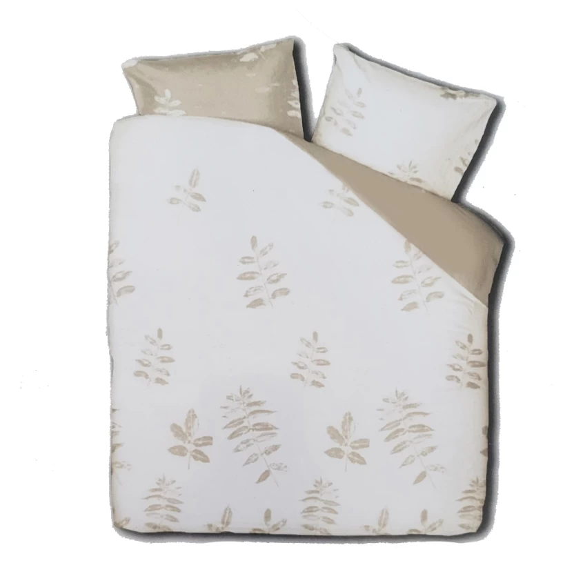 2-pack beige duvet covers with leaves print - 140x220cm