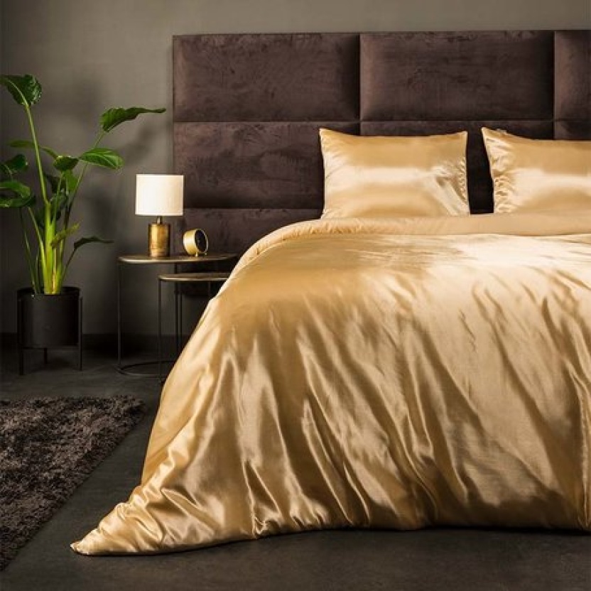 Fresh & Co geel satijnen hotelset dekbedovertrekken - 140x220cm