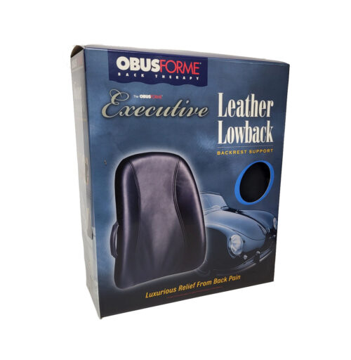 Black ObusForme executive leather lowback backrest support pillows - Image 2
