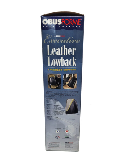 Black ObusForme executive leather lowback backrest support pillows - Image 3