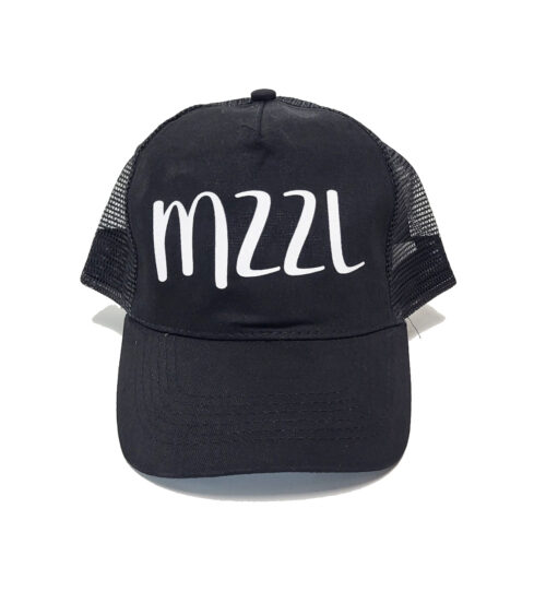 Zwarte baseball petten met MZZL tekst print en velcro sluiting aan de achterkant - Afbeelding 2