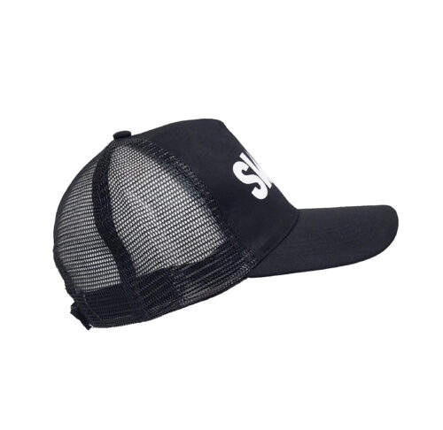 Zwarte baseball petten met SWAG tekst print en velcro sluiting aan de achterkant - Afbeelding 3