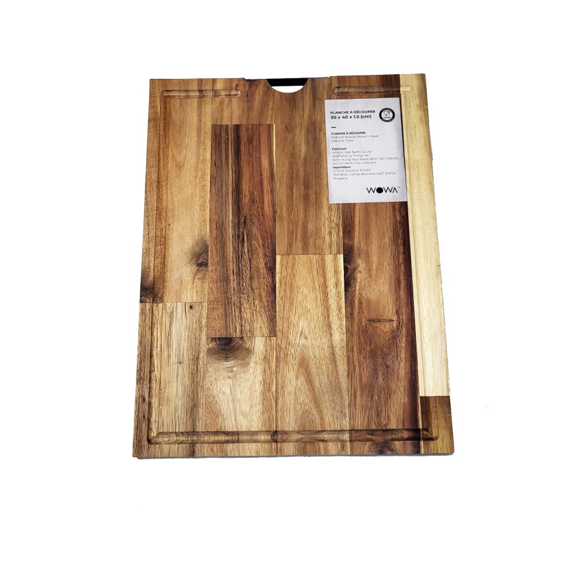 Acaciahouten snijplanken met metalen handvat 40x30cm - Afbeelding 5