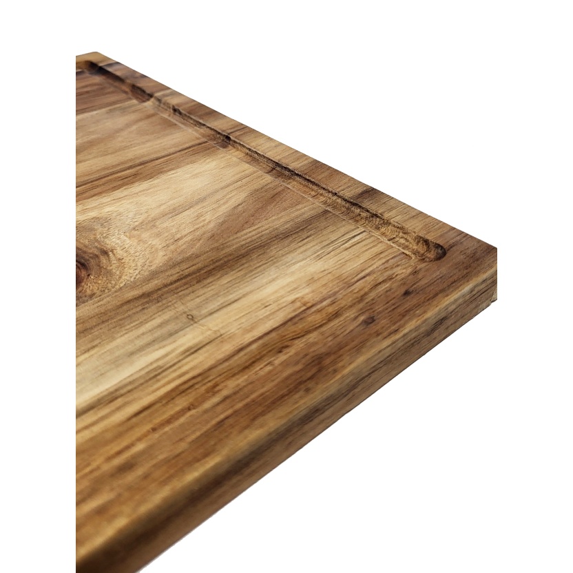 Acaciahouten snijplanken met metalen handvat 40x30cm - Afbeelding 11