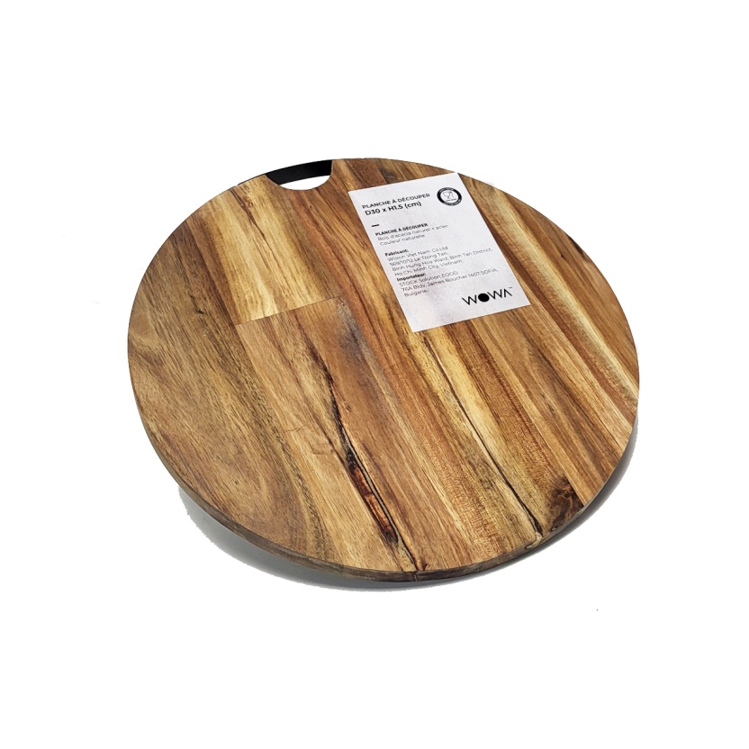 Acacia wooden cutting boards or serving boards with metal handle - Image 5