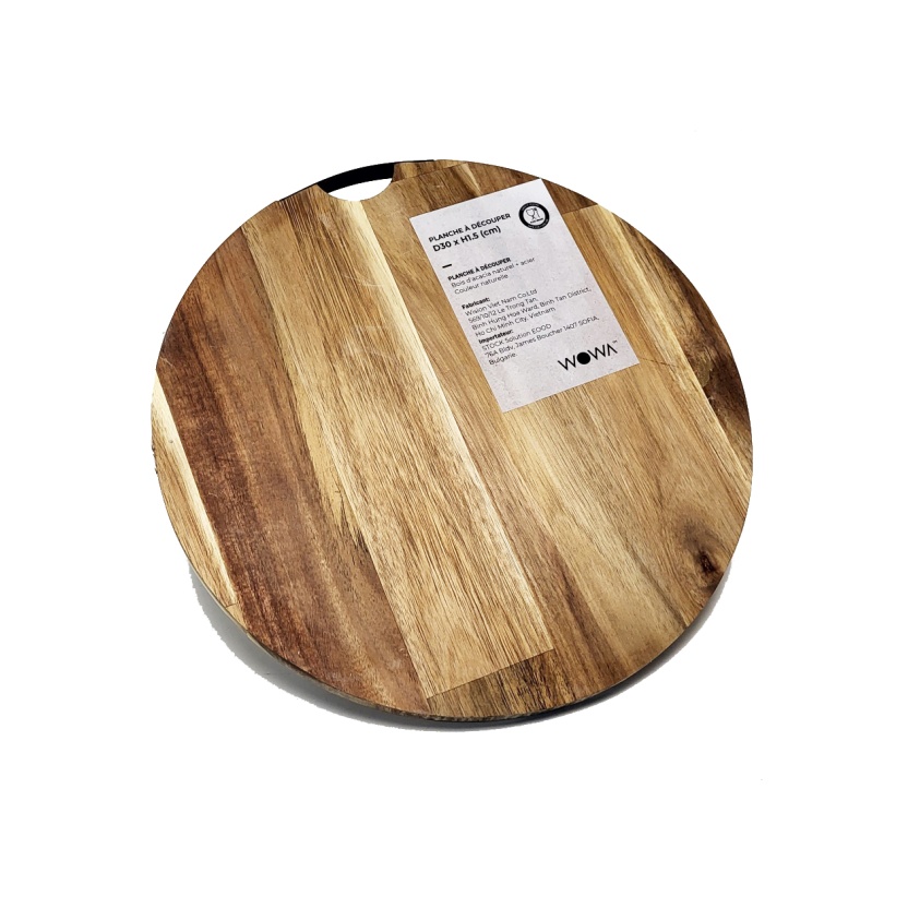 Acacia wooden cutting boards or serving boards with metal handle - Image 8