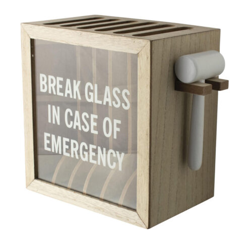 Gusta wooden smartphone safes including hammer