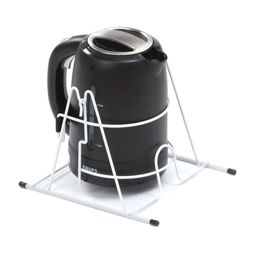 White cordless kettle tipper stands with velcro strap - Image 3
