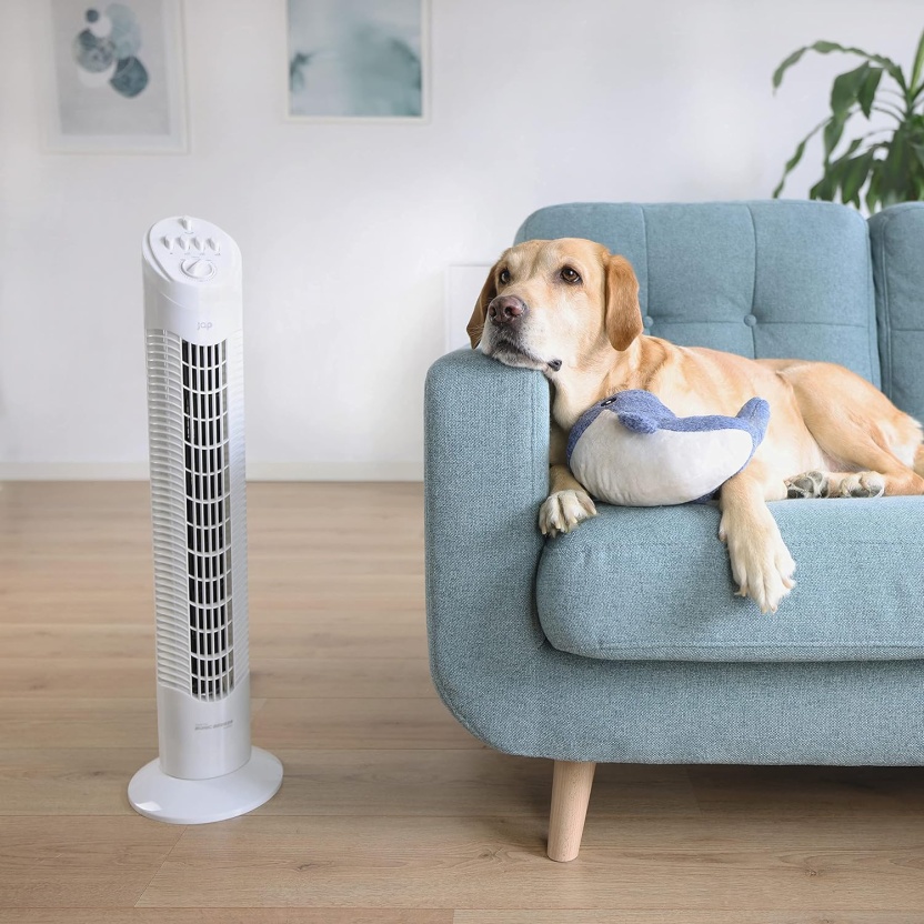 White JAP silent tower fans 76cm