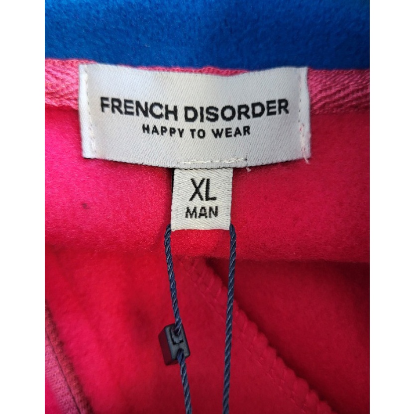 Fuchsia French Disorder polar fleece sweaters with zipper for men - Image 2
