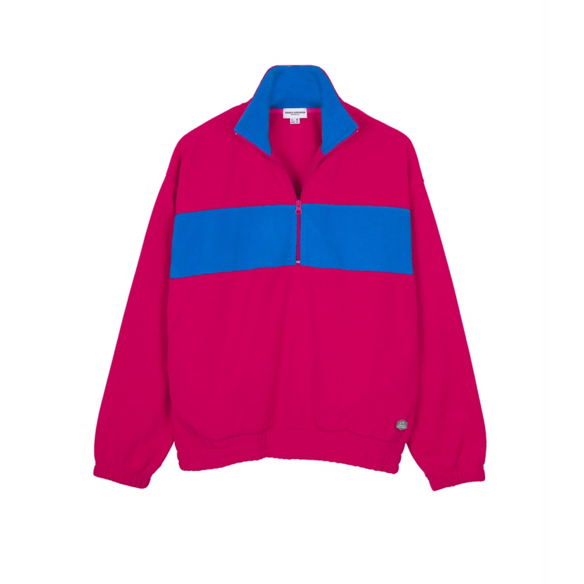 Fuchsia French Disorder unisex polar fleece sweaters with zipper
