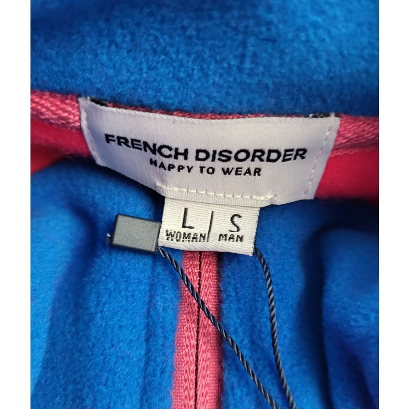 Fuchsia French Disorder unisex polar fleece sweaters with zipper - Image 6