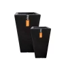 Set of two black Capi big plant pots
