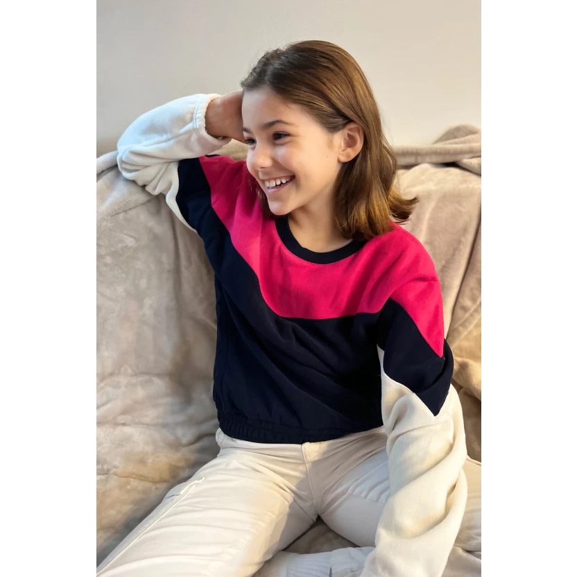 Fuchsia French Disorder mini Joan polar fleece sweaters for kids - Image 2