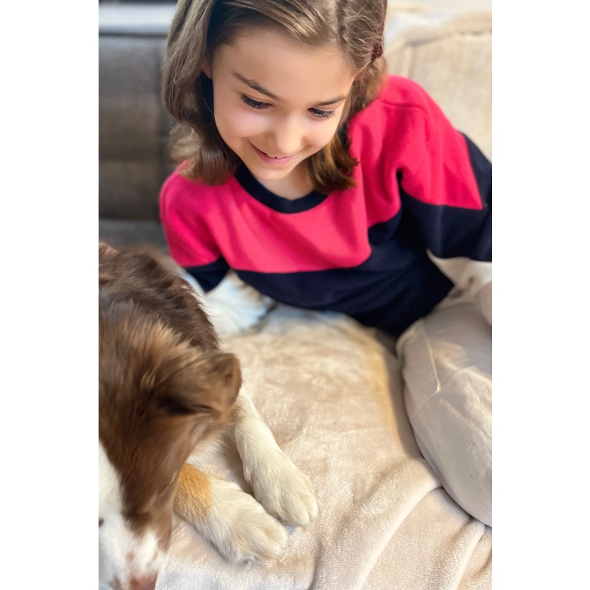 Fuchsia French Disorder mini Joan polar fleece sweaters for kids - Image 3