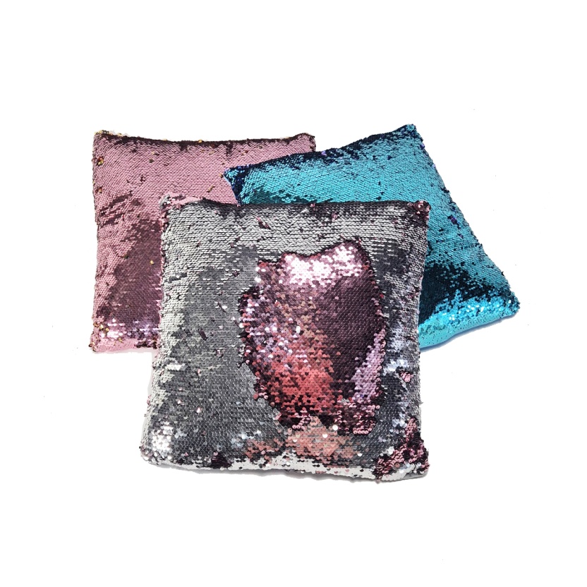 Cushions with reversible sequins - three colour variations mix - Image 2