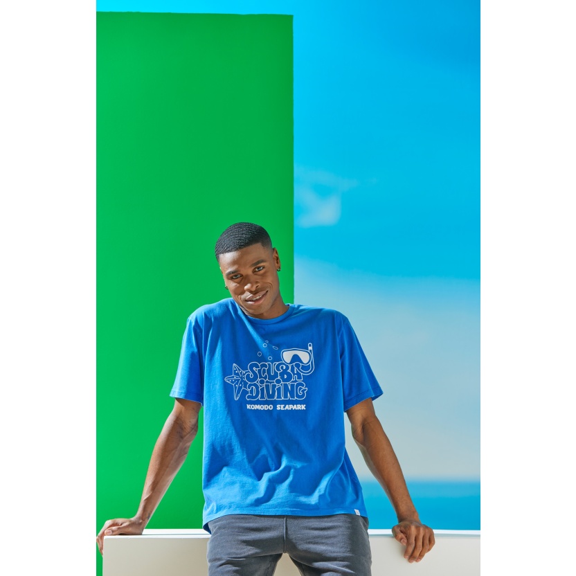 Indigo French Disorder Mike gewassen Scuba-T-shirts - Afbeelding 3