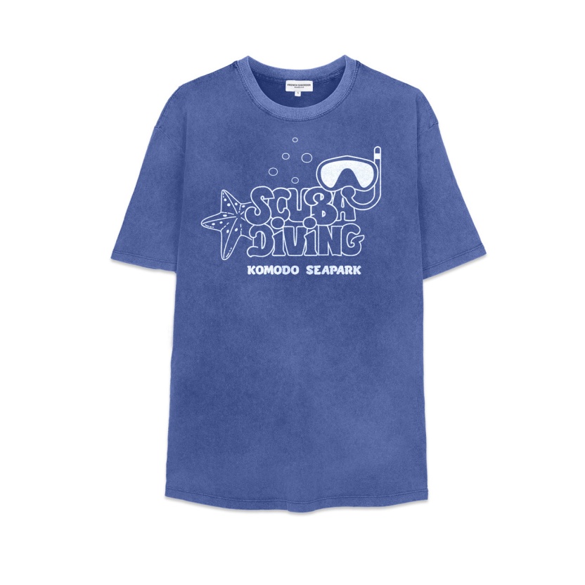 Indigo French Disorder Mike gewassen Scuba-T-shirts