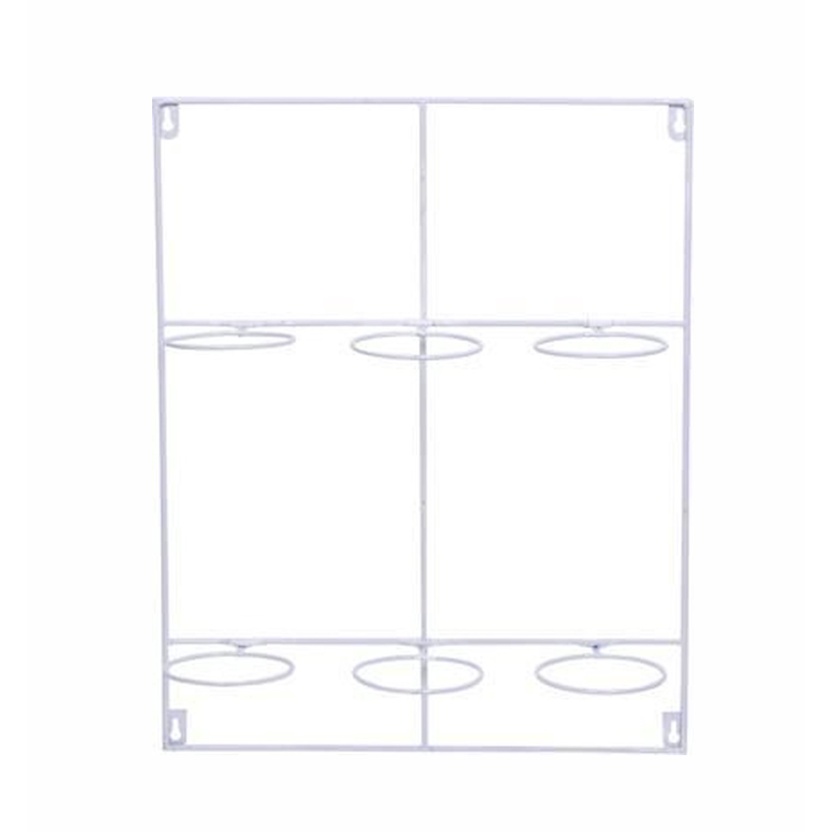 Wit metalen Artstone muurhangers voor zes plantenpotten 39x50cm - Afbeelding 4
