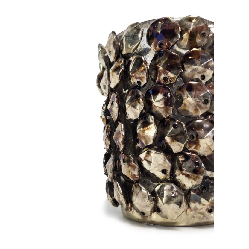 Metal tealight holders with scales structure 9cm - Image 3