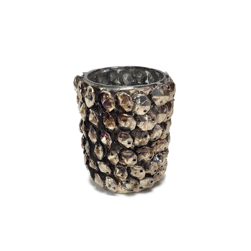 Metal tealight holders with scales structure 9cm - Image 2