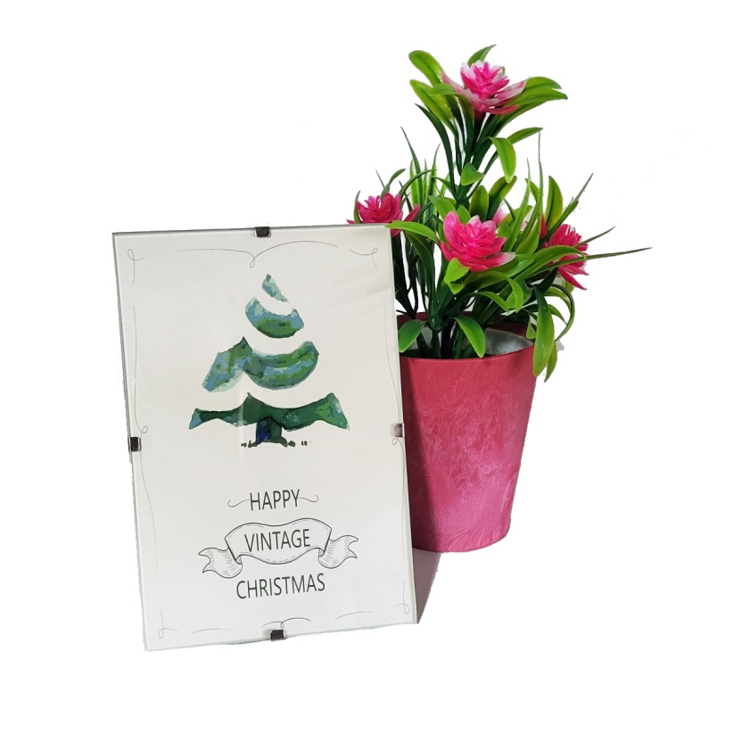 'Happy Vintage Christmas' photo frames 10x15cm