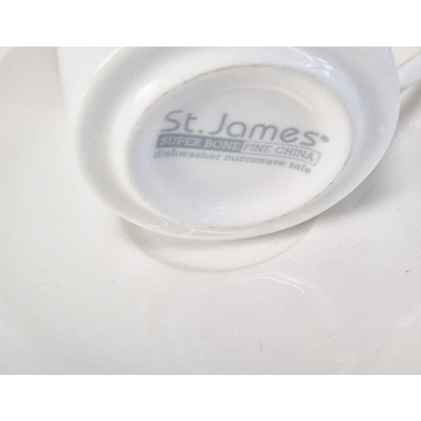 Witte porseleinen St. James espressokopjes en schoteltjes 100ML - Afbeelding 3