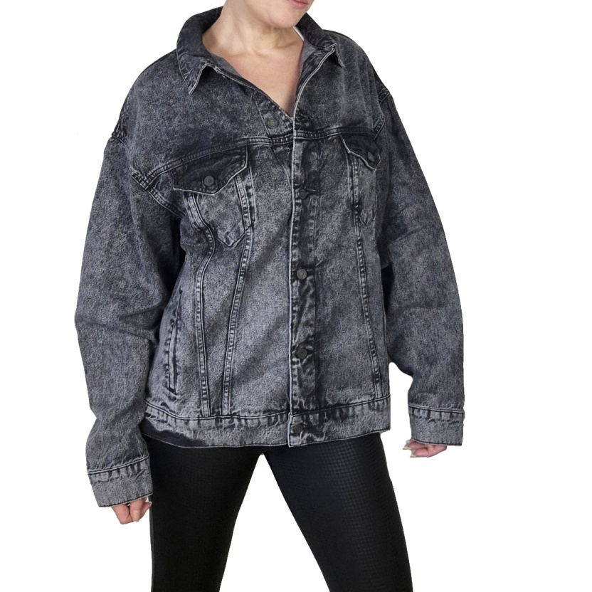 Karo Kauer vervaagde zwarte oversized Oli jeans jacks - Afbeelding 13