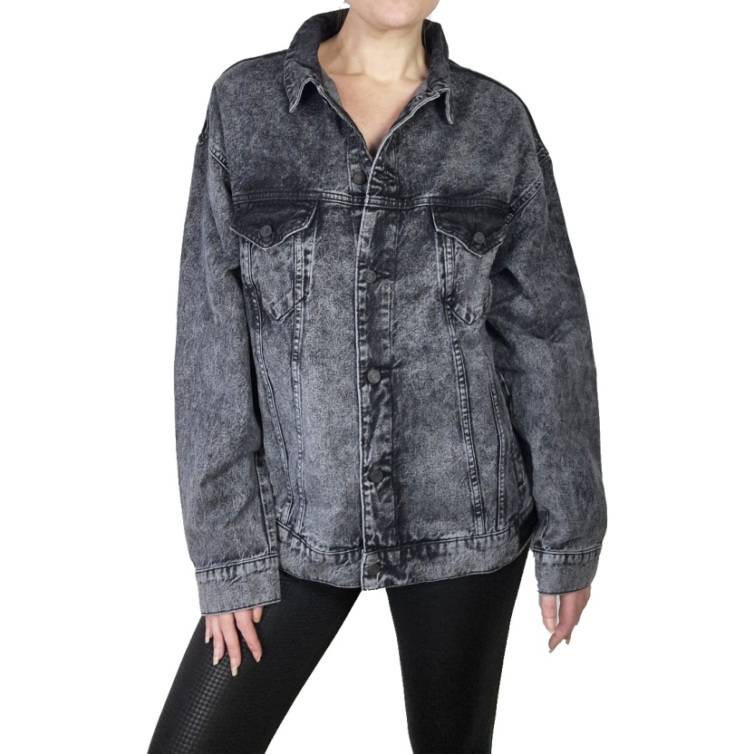 Karo Kauer vervaagde zwarte oversized Oli jeans jacks - Afbeelding 14