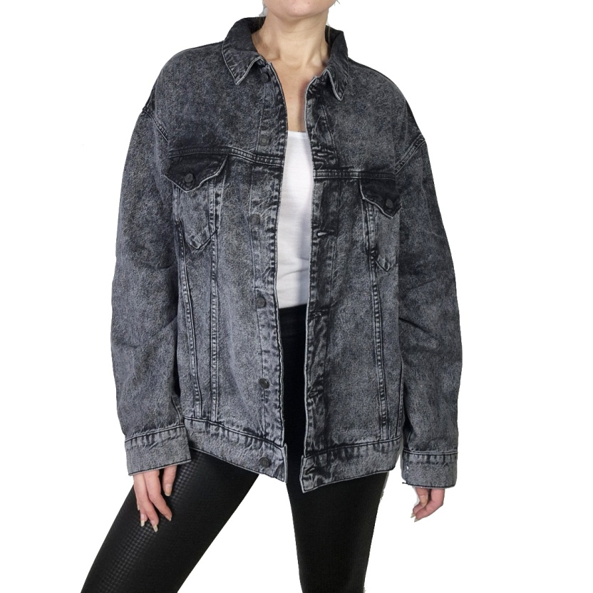 Karo Kauer vervaagde zwarte oversized Oli jeans jacks - Afbeelding 3