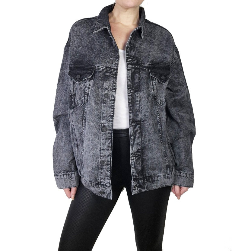 Karo Kauer vervaagde zwarte oversized Oli jeans jacks - Afbeelding 5