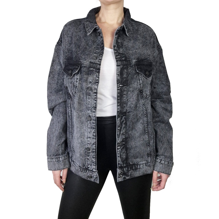 Karo Kauer vervaagde zwarte oversized Oli jeans jacks - Afbeelding 6