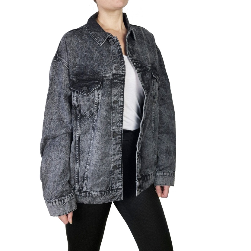 Karo Kauer vervaagde zwarte oversized Oli jeans jacks - Afbeelding 7