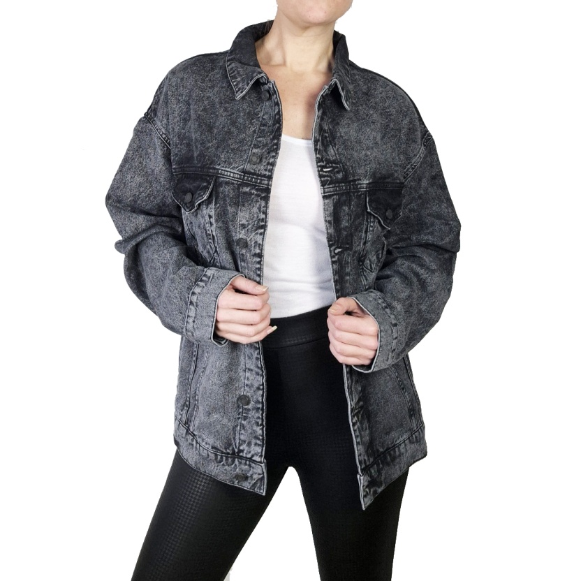 Karo Kauer vervaagde zwarte oversized Oli jeans jacks - Afbeelding 8