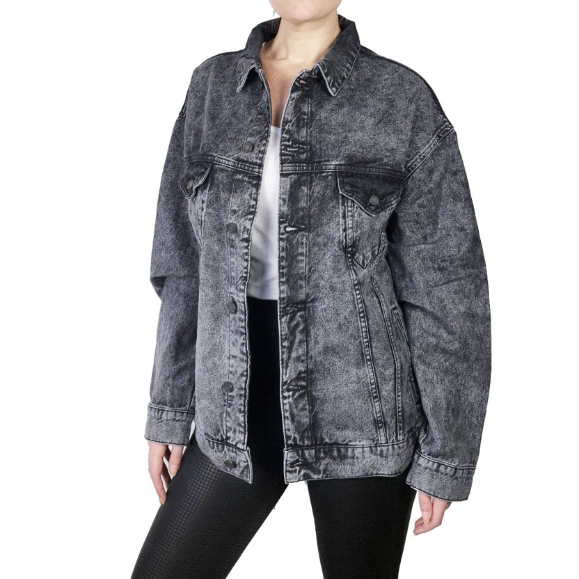 Karo Kauer vervaagde zwarte oversized Oli jeans jacks - Afbeelding 9