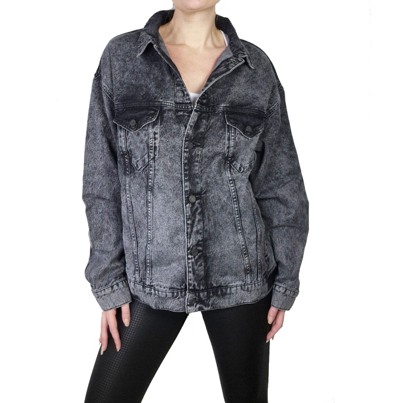 Karo Kauer vervaagde zwarte oversized Oli jeans jacks - Afbeelding 12