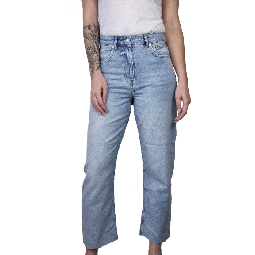 Light blue Karo Kauer straight leg jeans for women