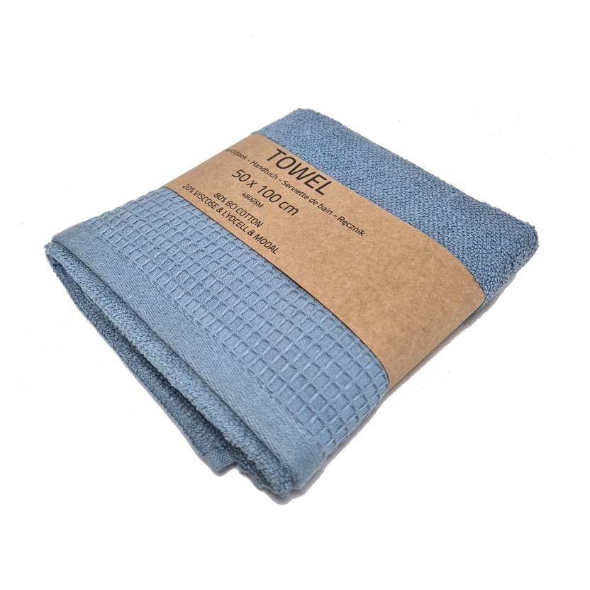 Blue terry towels 50x100cm - 460GSM - Image 2