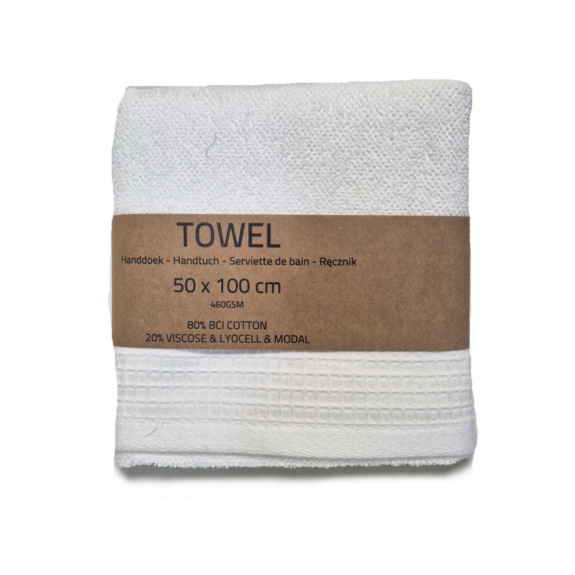 White terry towels 50x100cm - 460GSM