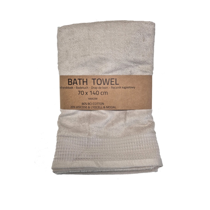 Beige terry bath towels 70x140cm - 460GSM