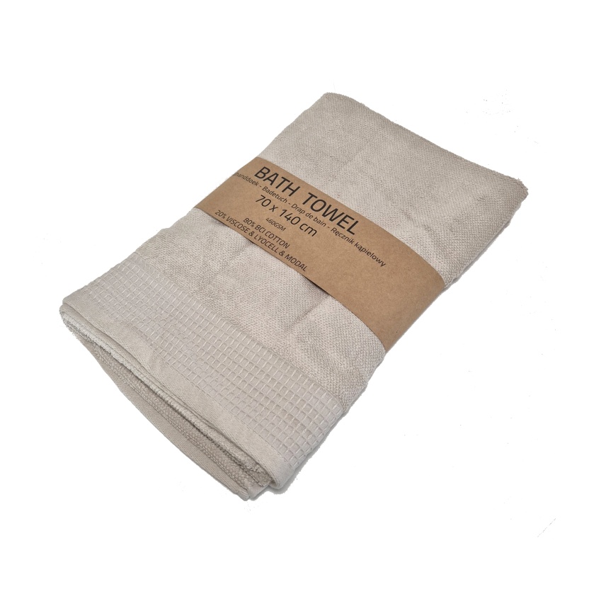 Beige terry bath towels 70x140cm - 460GSM - Image 3