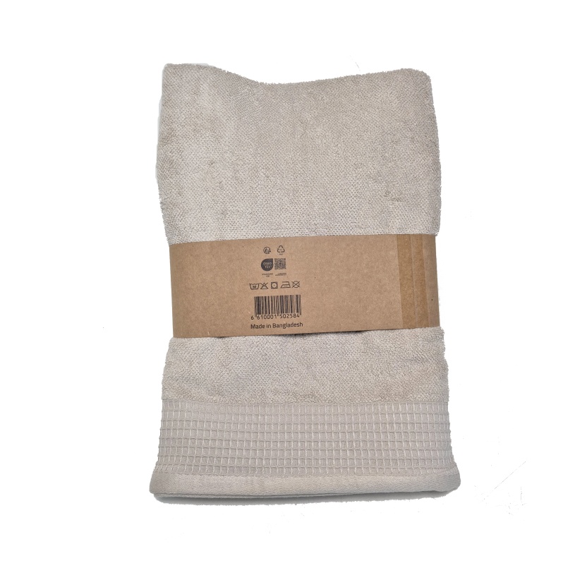Beige terry bath towels 100x150cm - 460GSM - Image 2