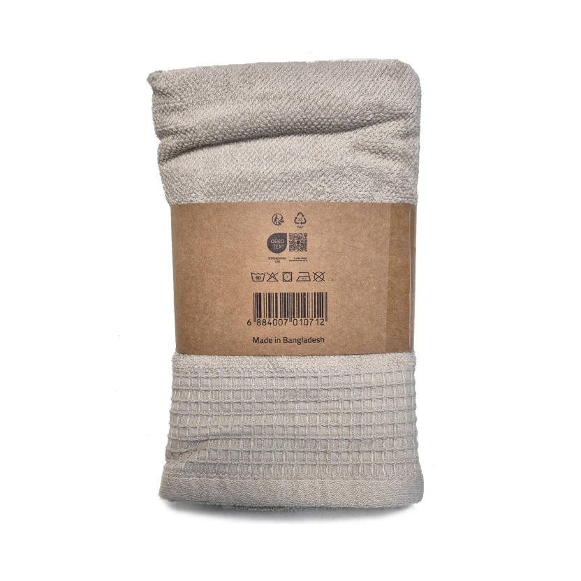 2-packs beige badstof keukenhanddoeken 40x70cm - 460GSM - Afbeelding 2