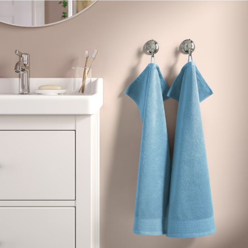 2-packs blauwe badstof keukenhanddoeken 40x70cm - 460GSM - Afbeelding 5