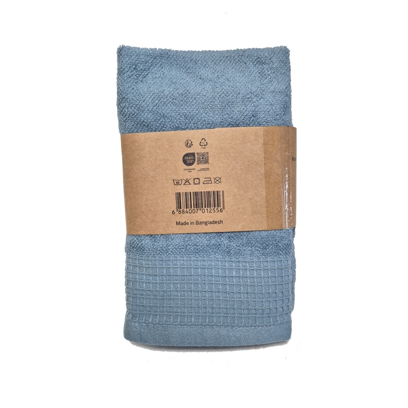 2-packs blauwe badstof keukenhanddoeken 40x70cm - 460GSM - Afbeelding 3
