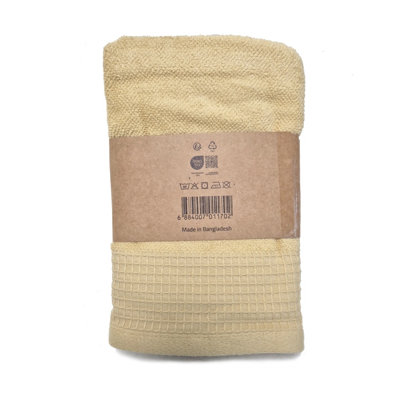 2-packs lichtgele badstof keukenhanddoeken 40x70cm - 460GSM - Afbeelding 2