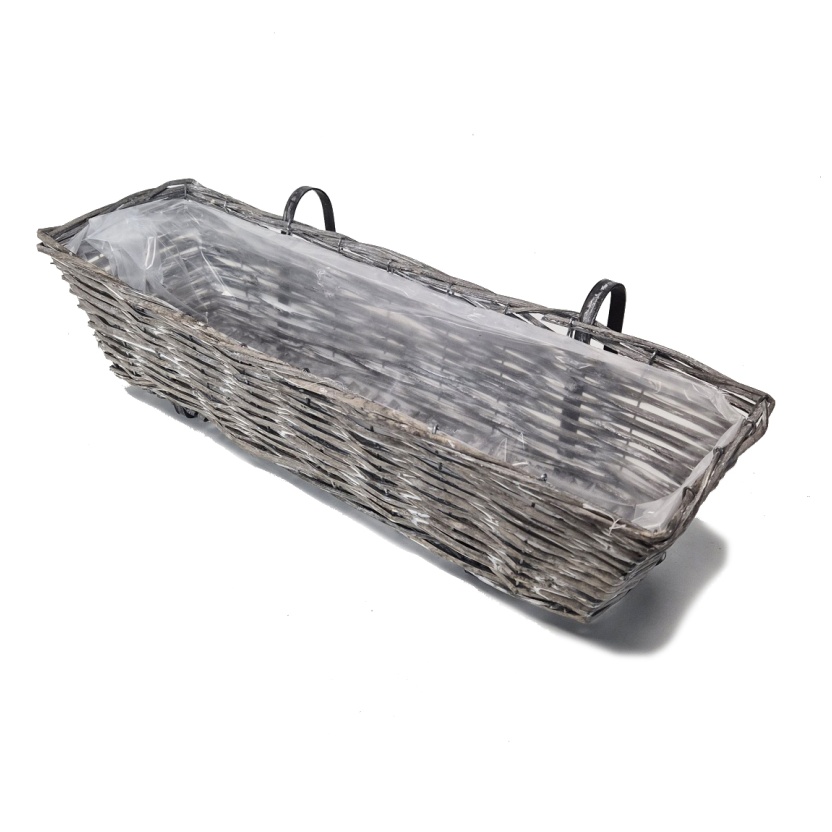 Balcony baskets for plants made from willow wood