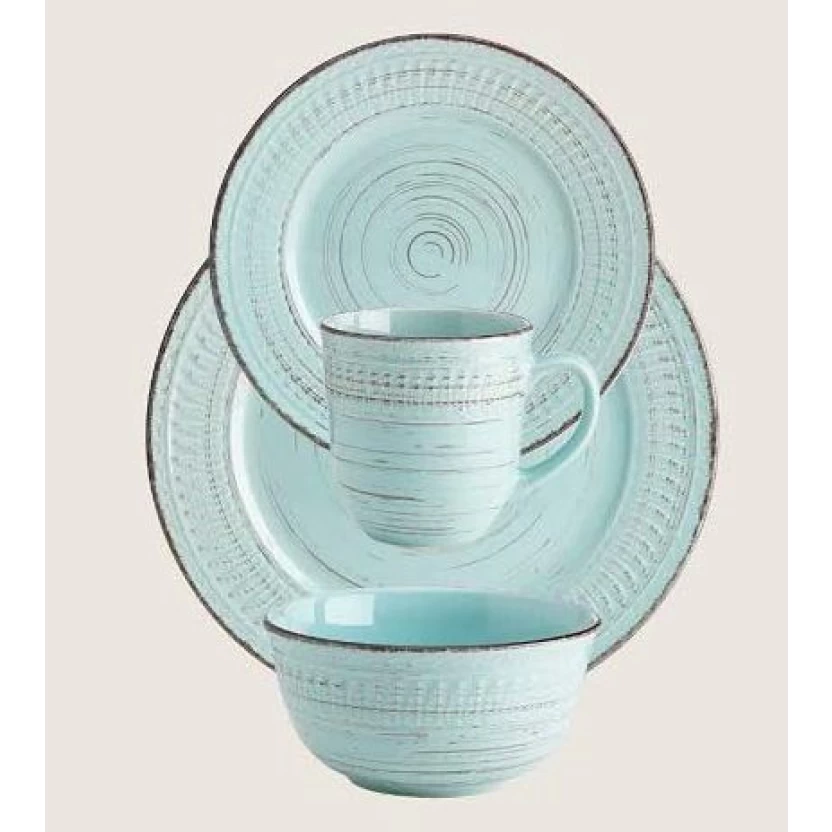 Aquablauwe Home Essentials keramische dinerborden 27,5cm - Afbeelding 5