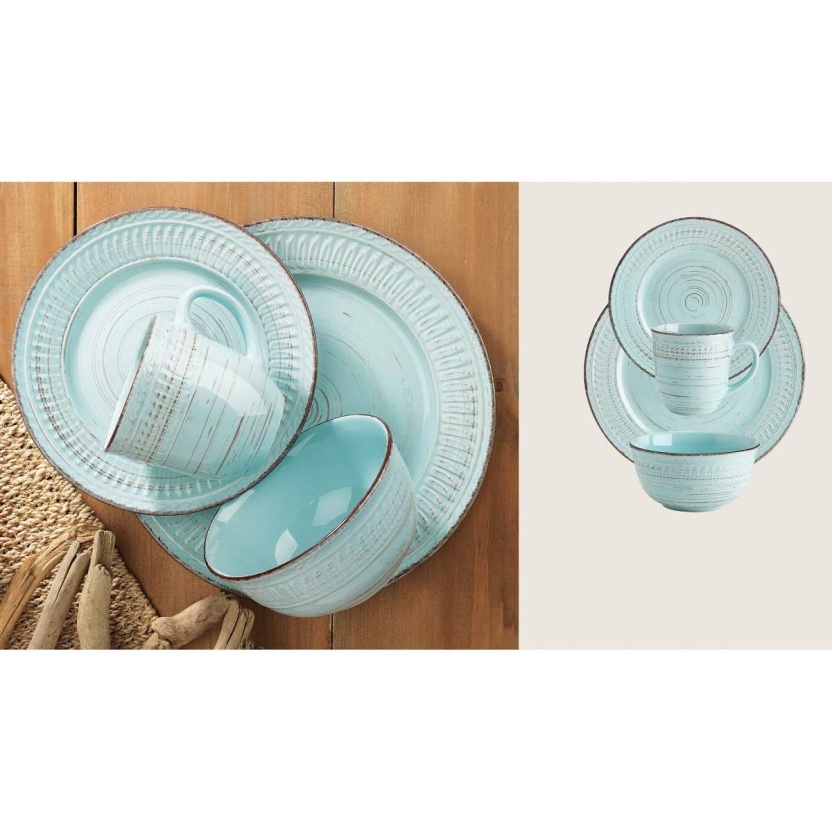 Aquablauwe Home Essentials keramische dessertborden 21,5 cm - Afbeelding 3