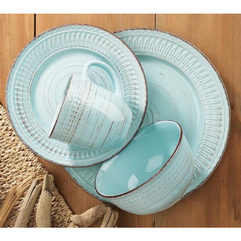 Aquablauwe Home Essentials keramische dessertborden 21,5 cm - Afbeelding 6